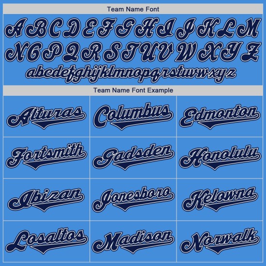 Maillot de baseball authentique bleu poudre, bleu marine et blanc, personnalisé