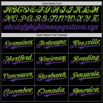 Maglia da baseball personalizzata, autentica, in tinta unita verde-viola sfumata nera, stile neon