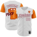 Maglia autentica personalizzata Fuckit Bay Baseball Revzzz Bianco Arancione-Cremisi 3D