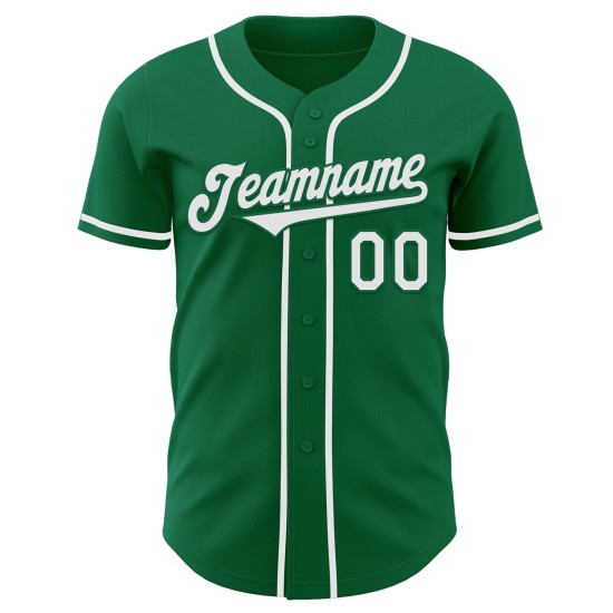 Maglia Kelly personalizzata, autentica, verde, baseball, bianca