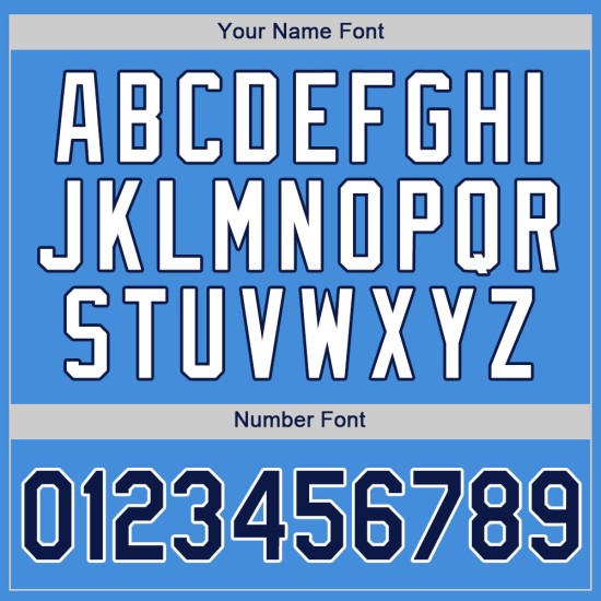 Maillot de baseball authentique bleu poudre, bleu marine et blanc, personnalisé