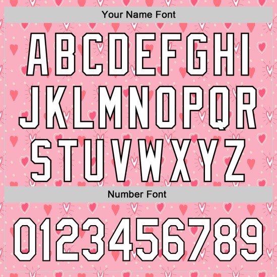 Maglia da baseball autentica rosa, bianca e nera, con cuore 3D, luce e amore, personalizzata per San Valentino