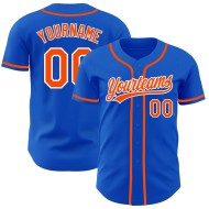 Maillot de baseball authentique Blue Thunder orange-blanc personnalisé
