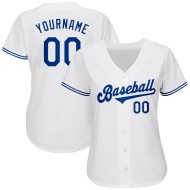 Maillot de baseball blanc authentique personnalisé Royal