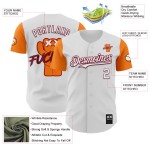 Maglia autentica personalizzata Fuckit Bay Baseball Revzzz Bianco Arancione-Cremisi 3D