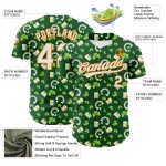 Maglia da baseball autentica 3D Green Shamrock St. Patrick's White-Bay personalizzata Orange Beer