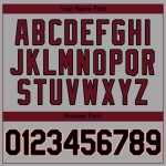 Maillot de baseball authentique gris noir et cramoisi personnalisé