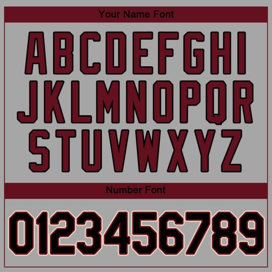 Maillot de baseball authentique gris noir et cramoisi personnalisé