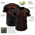 Maglia da baseball nera arancione personalizzata autentica