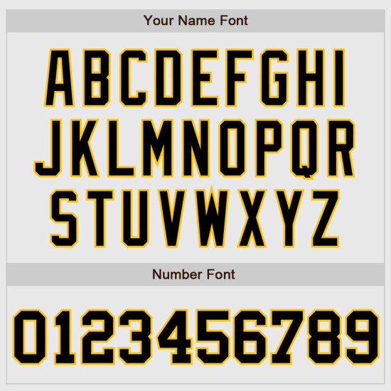 Maillot de baseball authentique personnalisé à rayures blanches, noir et or