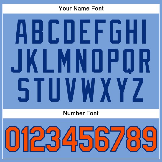 Maglia da baseball autentica personalizzata blu arancione-royal light