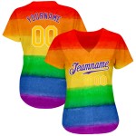 Le mois de la fierté et du baseball est un maillot LGBT authentique pour Rainbow Custom