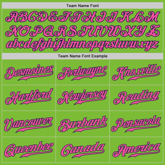 Maillot de baseball authentique rose-vert marine fluo personnalisé