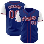 Maglia da baseball personalizzata Crimson-White Tone Two Royal Autentica