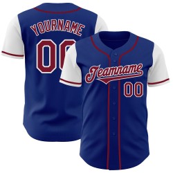 Maglia da baseball personalizzata Crimson-White Tone Two Royal Autentica