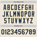 Maglia da baseball autentica color crema personalizzata, colore blu royal e oro