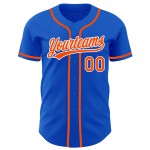 Maillot de baseball authentique Blue Thunder orange-blanc personnalisé