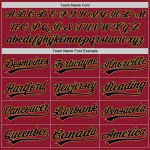 Maglia da baseball personalizzata autentica retrò bordeaux nera e oro antico