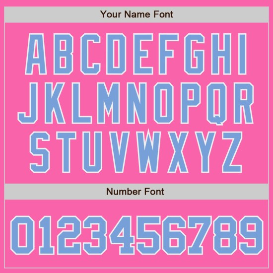 Maillot de baseball bleu-blanc personnalisé authentique rose clair