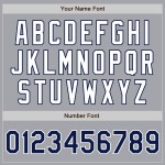 Maglia da baseball personalizzata autentica grigia, tonalità blu navy e bianca